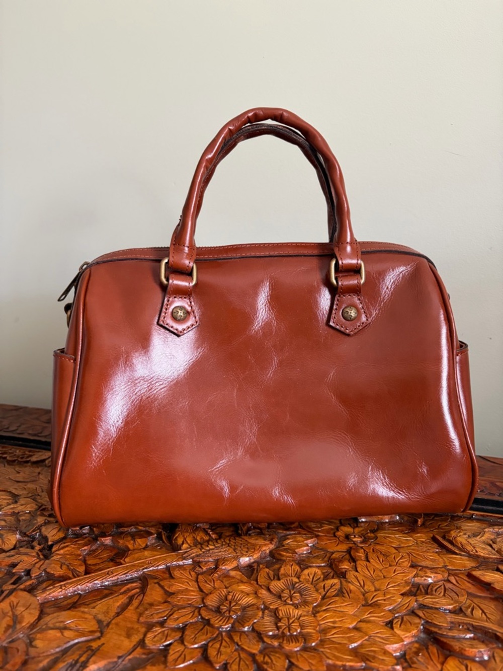 Patricia Nash Classic Brown Leather Satchel